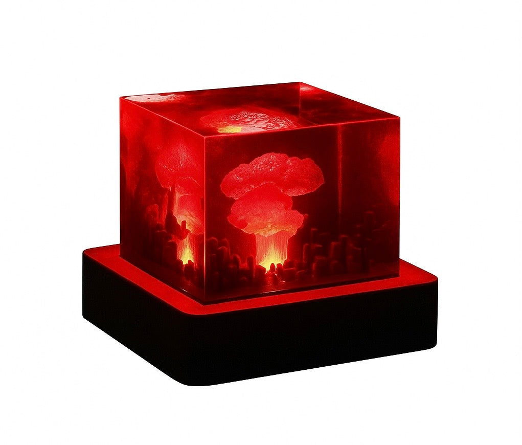 Mushroom Cloud Night Light-- Epoxy Resin USB Lamp